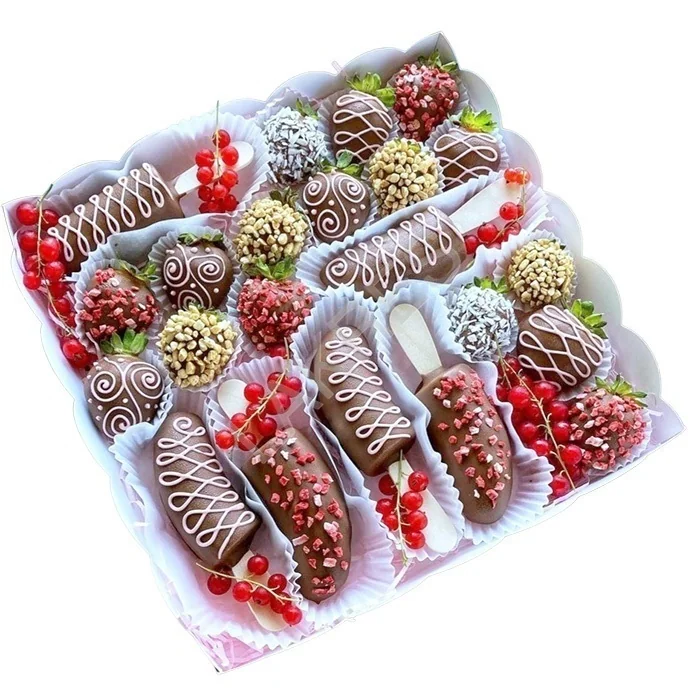 Клубника и банан в шоколаде