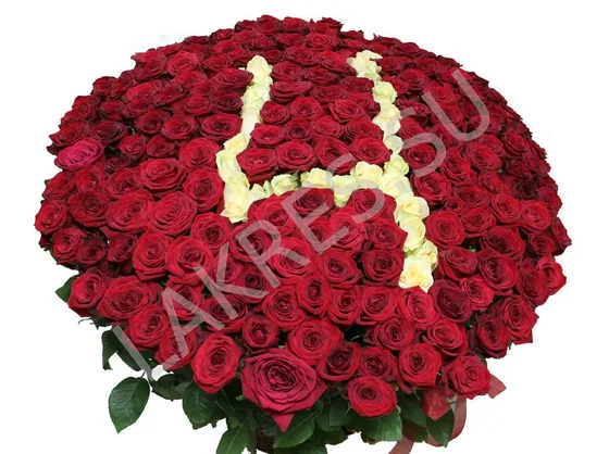 201 роза с цифрой "4"